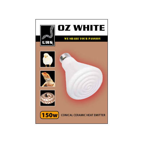URS OZ White Ceramic Heat Globe - 150 Watt