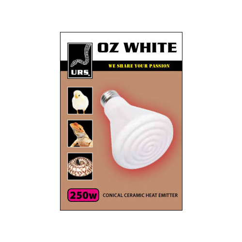 URS OZ White Ceramic Heat Globe - 250 Watt