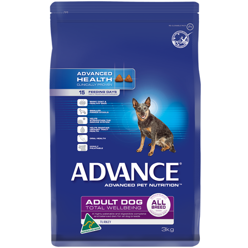 Advance Adult Total Wellbeing All Breed - with Turkey & Rice - 3kg