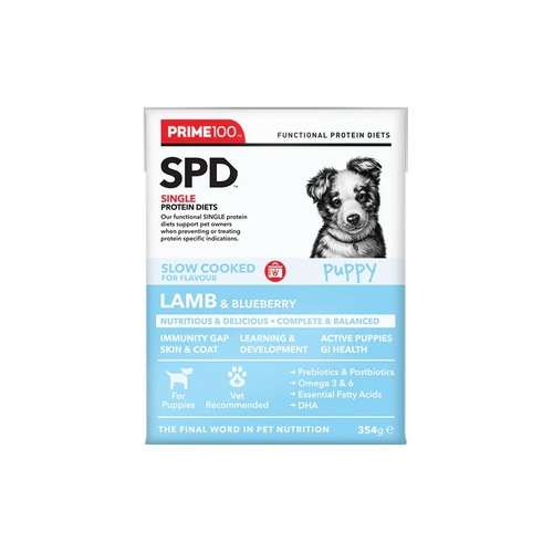 Prime 100 SPD Slow Cooked Puppy Food - Lamb & Blueberry - 354g