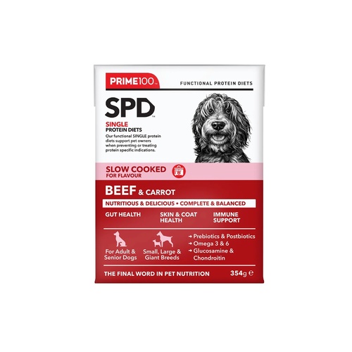 Prime 100 SPD Slow Cooked Dog Food - Beef & Carrot - 354g