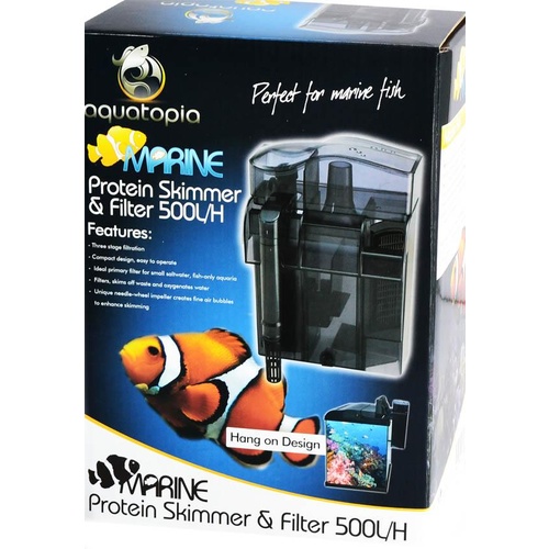 Aquatopia Marine Aquarium Protein Skimmer Filter 500L H Up to 50 Litre Fish Tanks