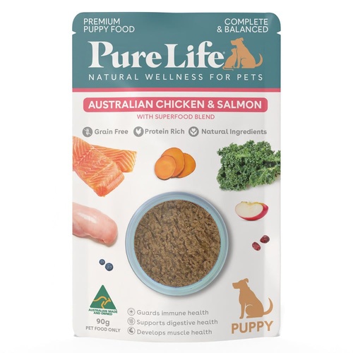Pure Life Puppy Pouches - Chicken & Salmon - 90g