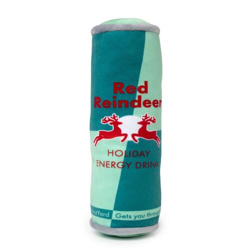 FuzzYard Red Reindeer Energy Drink Dog Toy (24cm)