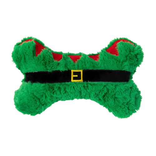 FuzzYard Furry Elf Bone Dog Toy - Green (30cm)
