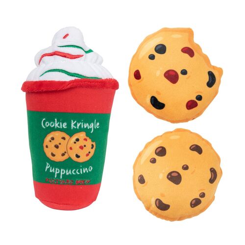 FuzzYard Cookie Kringle Puppuccino & Cookies Dog Toy - 3 Pack