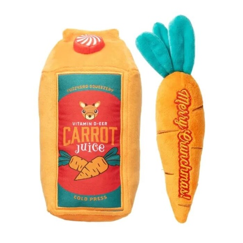 FuzzYard Dog Toy - Reindeer Carrot Juice & Carrot - 2 Pack