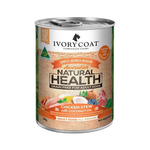 Ivory Coat Chicken Stew with Coconut Oil Wet Dog Food Can - 400g