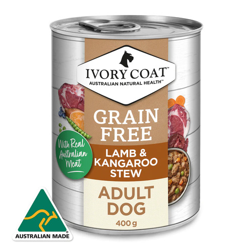 Ivory Coat Lamb and Kangaroo Stew Wet Dog Food Can- 400g