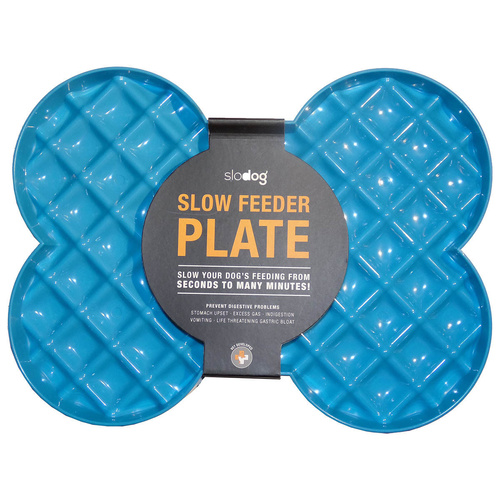 Slodog Slow Feeder Plate for Dogs - Cyan (Blue)