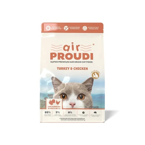Proudi Air Dried Cat Food - Turkey & Chicken - 400g