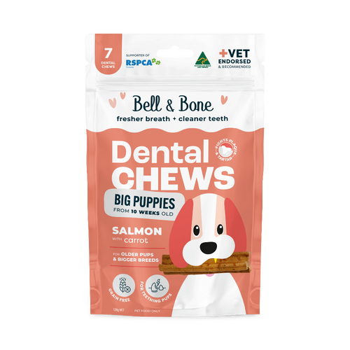 Bell & Bone Puppy Dental Sticks - Salmon & Carrot - 120g (Large)