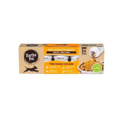 Earthz Pet Dog Vitality Gravy for Small Dogs - Chicken - 5 x 35ml