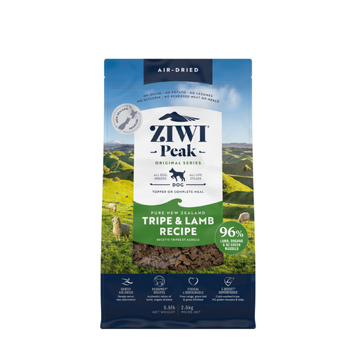 Ziwi Peak Air Dried Dog Food Tripe & Lamb 2.5kg
