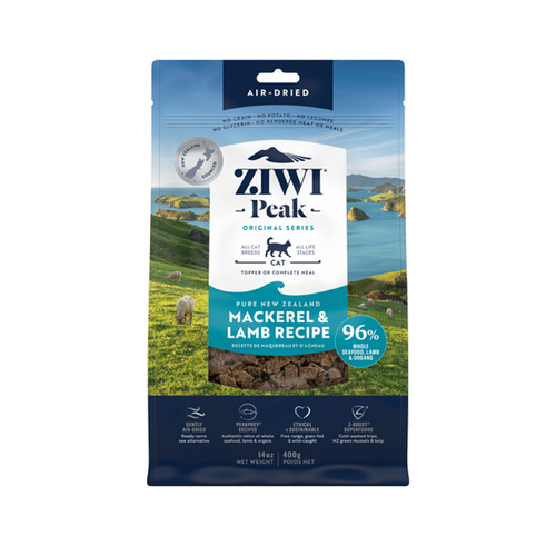 Ziwi Peak Air Dried Cat Food - Mackerel & Lamb - 400g