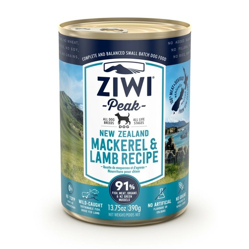 Ziwi Peak Moist Dog Food Can - Mackerel & Lamb - 390g