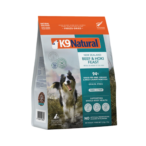 K9 Natural Freeze Dried Dog Food - Beef & Hoki Feast - 1.8kg