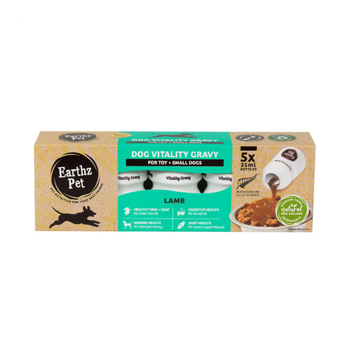 Earthz Pet Dog Vitality Gravy for Small Dogs - Lamb - 5 x 35ml