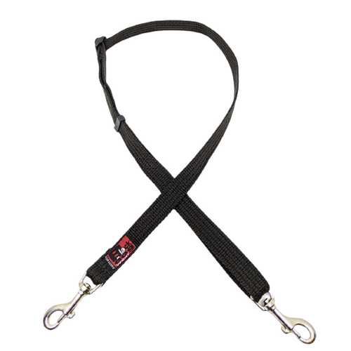 Black dog Adjustable Double Snap Lead - Small - 70/120cm - Black