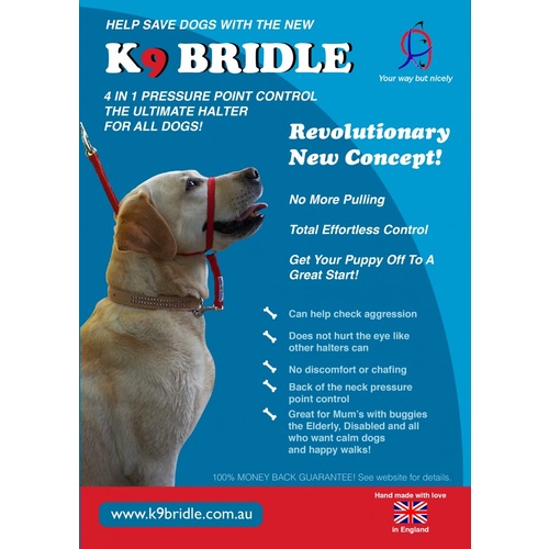 K9 Bridle for Dogs - Medium (Blue)