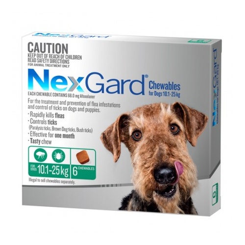 NexGard for dogs 10.1-25 kgs - Green