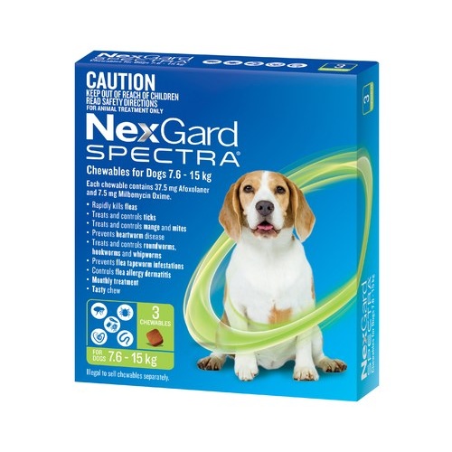 NexGard Spectra for Dogs 7.6-15 kg - Green