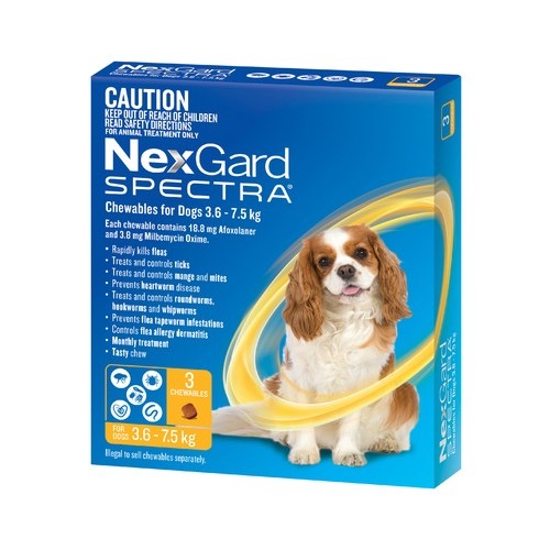 NexGard Spectra for Dogs 3.6-7.5 kg - Yellow