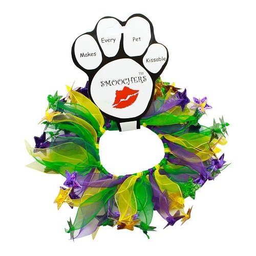 Party Collar Mardi Gras Purple & Green with Stars