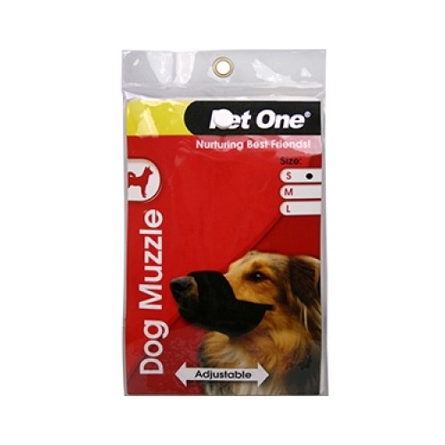 Pet One Nylon Adjustable Dog Muzzle - Black