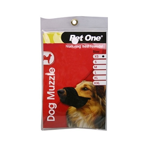 Pet One Dog Nylon Non-Adjustable Muzzle - Black