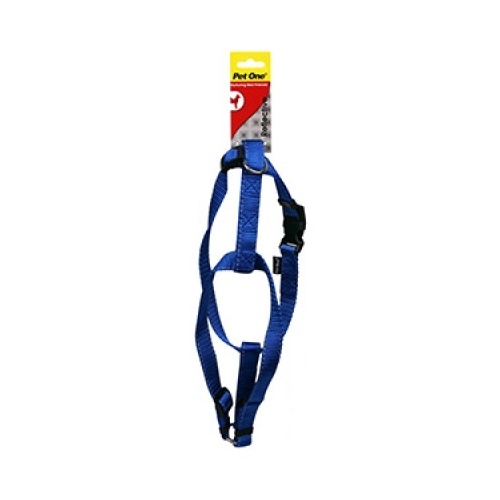 Pet One Reflective Adjustable Nylon Dog Harness - Blue