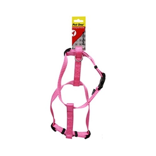 Pet One Reflective Adjustable Nylon Dog Harness - Pink