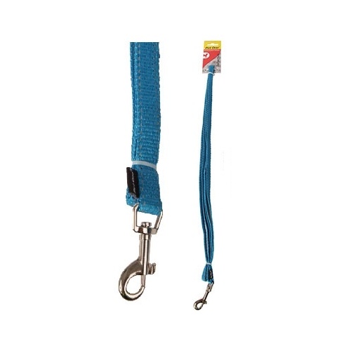 Pet One Reflective Nylon Dog Leash - Aqua