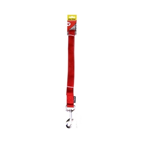 Pet One Reflective Nylon Dog Leash - Red