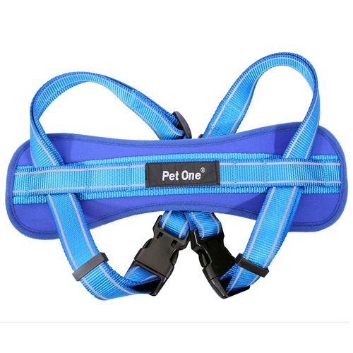 Pet One Reflective Padded Dog Harness - Blue/Blue