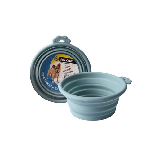 Pet One Silicone Round Travel Bowl