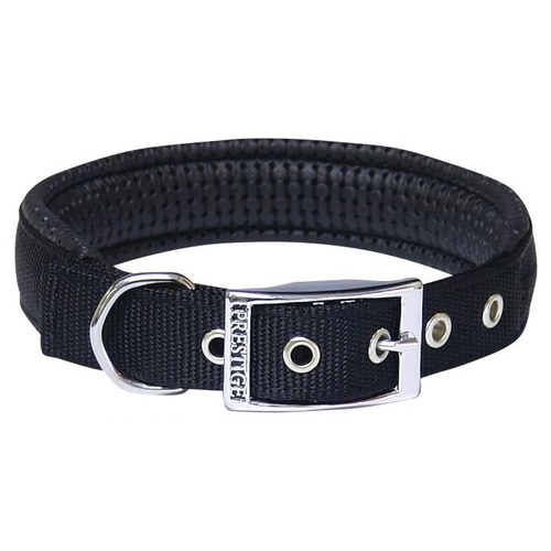 Prestige Pet Soft Padded Nylon Dog Collar - Black