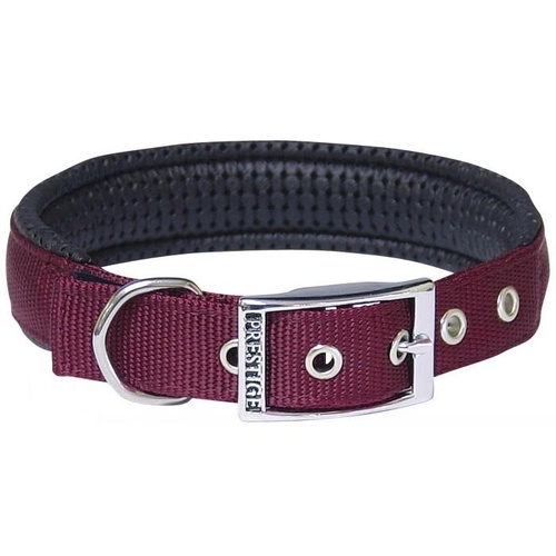 Prestige Pet Soft Padded Nylon Dog Collar - Burgundy