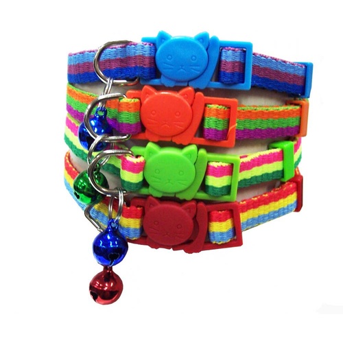 Striped Cat Collar(striped cat collars colours:Red)